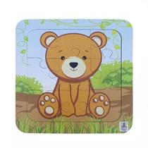 Quebra-Cabeça 9 Peças Urso em Madeira