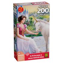 Quebra cabeca a princesa e seus unicornios 200 pecas grow Quebra cabeca a princesa e seus unicornios 200 pecas grow