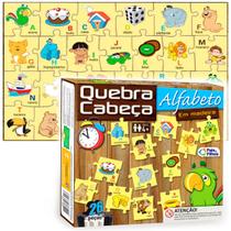 Quebra Cabeça Alfabeto 26Pç Madeira Alfabetizando Educativo