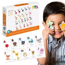 Quebra-Cabeça Alfabeto em Inglês Brinquedo Educativo em MDF Quebra-Cabeça Alfabeto em Inglês Brinquedo Educativo em MDF