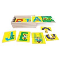 Quebra cabeça alfabeto ilustrado com 52 peças - carimbrás - 4820