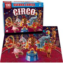 Quebra Cabeça Animais Do Circo 100pc Infantil Prende Atenção