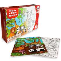 Quebra Cabeça Animais Floresta 24Pçs Infantil Monte E Pinte