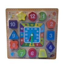 Quebra Cabeça Aprendendo Horas Madeira - ToyKing TKAB8790co