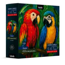 Quebra Cabeça Araras 547 Peças Madeira Puzzle Circular Brasil Fauna Animal - Babebi