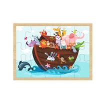 Quebra-Cabeça Arca de Noé Brinquedo Educativo em MDF