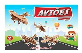 Quebra Cabeça Aviões 3d Em Madeira Biplano 18 Peças Quebra Cabeça Aviões 3d Em Madeira Biplano 18 Peças