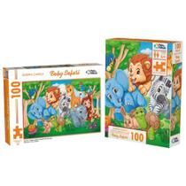 Quebra Cabeça Baby Safari Jogo Infantil 24 Peças Grandes Brinquedo Didático