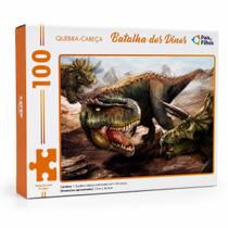 Quebra-Cabeça Batalha dos Dinos Dinossauros 100 Pçs - Pais & Filhos Quebra-Cabeça Batalha dos Dinos Dinossauros 100 Pçs - Pais & Filhos