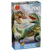 Quebra cabeca batalha dos dinossauros 200 pecas grow