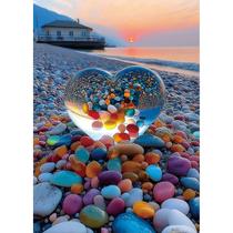 Quebra-cabeça Beach Sunset Heart 1000 peças 70x50cm Quebra-cabeça Beach Sunset Heart 1000 peças 70x50cm