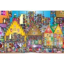 Quebra-cabeça Bgraamiens City Street 1000 peças com cores