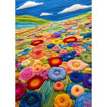 Quebra-cabeça Bgraamiens Felted Flower Grassland 1000 peças para adultos Quebra-cabeça Bgraamiens Felted Flower Grassland 1000 peças para adultos