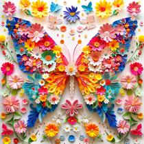 Quebra-cabeça Bgraamiens Floral Butterfly Symphony 1000 peças Quebra-cabeça Bgraamiens Floral Butterfly Symphony 1000 peças