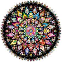 Quebra-cabeça Bgraamiens, mandala geométrica colorida, 1000 peças