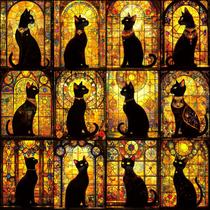 Quebra-cabeça Blueforest Halloween Ghost Black Cats 500 peças