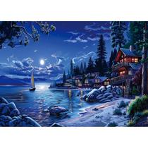 Quebra-cabeça Blueforest Moonlit Lakeside Retreat 1000 peças Quebra-cabeça Blueforest Moonlit Lakeside Retreat 1000 peças