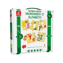 Quebra cabeca brincadeira de crianca montando alfabeto 52 pecas