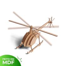 Quebra Cabeça Brinquedo 3D Madeira MDF Helicóptero 2 Hélices - Souza
