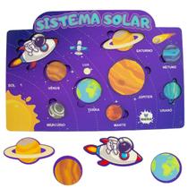Quebra Cabeça Brinquedo Didático Encaixe Sistema Solar Terra Divertidos 9pçs