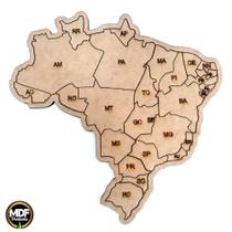 Quebra-cabeça Brinquedo Educativo Pedagógico Mapa Brasil