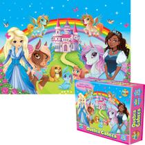 Quebra Cabeça Brinquedo Educativo Princesas 200 Peças