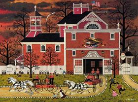 Quebra-cabeça Buffalo Games Charles Wysocki Fire 1000 peças