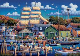 Quebra-cabeça Buffalo Games Dowdle Mystic Seaport 300 peças Quebra-cabeça Buffalo Games Dowdle Mystic Seaport 300 peças