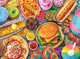Quebra-cabeça Buffalo Games Fun Fair Food 1000 peças Quebra-cabeça Buffalo Games Fun Fair Food 1000 peças