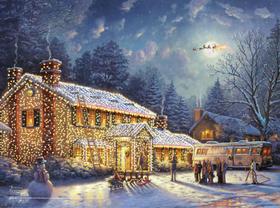 Quebra-cabeça Buffalo Games Thomas Kinkade Christmas 100 unidades Quebra-cabeça Buffalo Games Thomas Kinkade Christmas 100 unidades