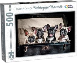 Quebra cabeça Buldogue Francês 500 Peças Pet Cachorro - Pais e Filhos