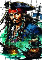 Quebra-Cabeça Capitão Jack Sparrow 64 Peças MDF 18x26 Quebra-Cabeça Capitão Jack Sparrow 64 Peças MDF 18x26