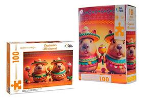 Quebra-cabeça Capivaras Mexicanas 100 Peças Infantil