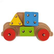 Quebra-Cabeça Carrinho Pedagógico Monte Encaixe as Peças Coloridas - 83422 Maninho