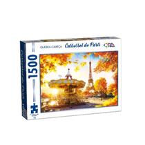 Quebra Cabeça Carrossel de Paris Torre Eiffel 1500 Peças 10 Anos Pais e Filhos Quebra Cabeça Carrossel de Paris Torre Eiffel 1500 Peças 10 Anos Pais e Filhos