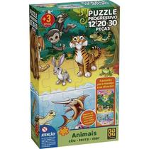 Quebra-cabeça Cartonado Animais Céu, Terra E Mar - Puzzle Progressivo 12/20/30 Peças Quebra-cabeça Cartonado Animais Céu, Terra E Mar - Puzzle Progressivo 12/20/30 Peças