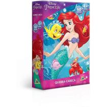 Quebra-cabeça Cartonado Ariel 60 Peças Pequena Sereia Toyster