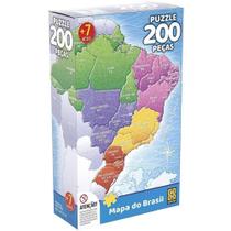 Quebra-cabeça Cartonado Mapa do Brasil 200 Peças Grow Quebra-cabeça Cartonado Mapa do Brasil 200 Peças Grow