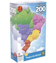 Quebra-cabeça (cartonado) Mapa do Brasil 200 Pecas - Grow