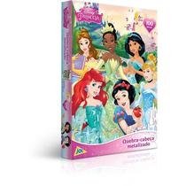 Quebra-cabeca cartonado princesas metalizado 100 pecas toyster