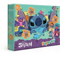 QUEBRA-CABEÇA Cartonado STITCH 3 em 1 QUEBRA-CABEÇA, Dominó e Jogo da Memória