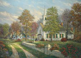 Quebra-Cabeça Ceaco Thomas Kinkade Serenity Chapel - 1000 Peças Quebra-Cabeça Ceaco Thomas Kinkade Serenity Chapel - 1000 Peças