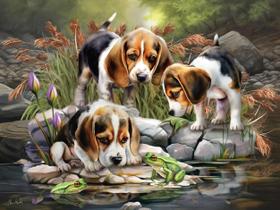 Quebra-Cabeça Ceaco Tom Wood Baby Beagle Brothers - 300 Peças