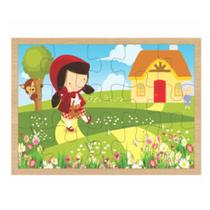 Quebra-Cabeça Chapeuzinho Vermelho Brinquedo Educativo MDF