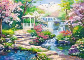 Quebra-cabeça ChengQism de 1000 peças, 70x50 cm, jardim Quebra-cabeça ChengQism de 1000 peças, 70x50 cm, jardim