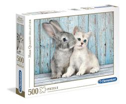 Quebra-cabeça Clementoni Cat & Bunny 500 peças Quebra-cabeça Clementoni Cat & Bunny 500 peças