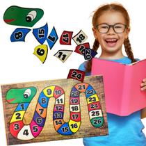 Quebra-Cabeça Cobrinha Numeral Brinquedo Pedagógico em MDF