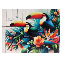 Quebra-cabeça Cognitivo Palitos sem encaixe Tucanos de 30 peças em mdf