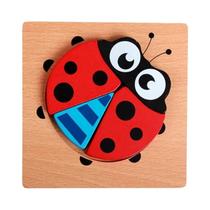 Quebra-Cabeça Colorido De Madeira Montessori Para Crianças, Brinquedo Educativo De Aprendizagem,