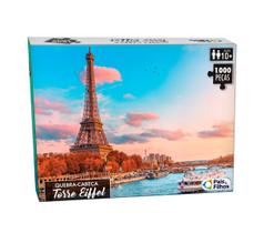 Quebra cabeça com 1000 peças torre eifel puzzle colorido